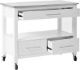 Ottawa Kitchen Cart; Stainless Steel & White YF - 98330