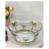 Palm Tree Acrylic Serving Bowls, Unbreakable Large Plastic Bowls, Soup Bowls, Salad Bowls, Cereal Bowl for Snacks, BPA Free - as Pic