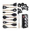 Kitchen Utensils Set, 21 Piece Wood and Silicone, Cooking Utensils, Dishwasher Safe and Heat Resistant Kitchen Tools - 21 Piece