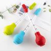 Silicone Cooking Brush Baking Roasting Grilling Baster with Marinade Needles for Turkey, Beef, Pork, Chicken - Green