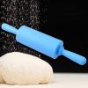 Non-Stick Silicone Mini Rolling Pin for Kids No Sticking to Dough Baking Gadget Tool Kitchen Tool - blue