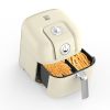 OHHO, Household Multifunctional Air Fryer, OH-AFM07, Low-fat Healthy Fryer, Accurate Temperature Control, Double Color, 7.5L - Milky yellow