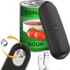 Electric Can Opener, Labor-Saving Kitchen Tool Creative Canning Knife Automatic Cap Screwer Bottle Opener Multifunctional Cap Opener - black