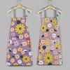 1pc Oil-proof And Waterproof Apron; Floral Pattern Kitchen Cooking Apron With Pocket - Coffee