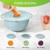 4 in 1 Colander with Mixing Bowl Set Food Strainers and Colanders Set for Kitchen - Green