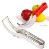 WOWZY RED/STELL Watermelon or any Melon Slicer and Cake With Mellon Baller And Fruit Carver - Wowzy Steel w/ Red Silicone Grip Handle