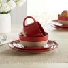 Artisanal Clay Stoneware 16-Piece Dining Set - Red