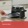 Rotating Waffle Maker with Dual Cooking Plates, Black - black