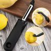 Multifunction Fruit Peeler Stainless Steel Melon Planer Potato Scraper Vegetable Slicer Portable Kitchen Peeling Tool - Black