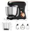 5.3 Qt Stand Kitchen Food Mixer 6 Speed with Dough Hook Beater - black