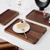 Kitchen Utensils Rectangular Serving Tray Wood Plate Tea Dishes - As pic show - 20x13 cm