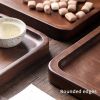 Kitchen Utensils Rectangular Serving Tray Wood Plate Tea Dishes - As pic show - 20x13 cm