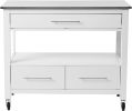 Ottawa Kitchen Cart; Stainless Steel & White YF - 98330