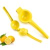 Home Manual Lemon Squeezer Aluminum Alloy Hand Pressed Orange Fruit Juicer Portable Practical Kitchen Tools Mini Blender - Yellow