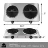 1800W Double Hot Plate Electric Countertop Burner - Silver