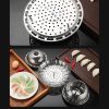 1pc Foldable Steaming Tray; Retractable Steaming Rack; Fruit Tray; Fruit Drainer - Stainless Steel