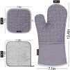 6 Pieces Non-Slip Pot Holders Heat Resistant Insulation Oven Mitts Kitchen Baking Tool - Gray