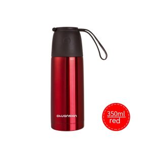 Women's Stainless Steel Thermos Cup With Large Capacity (Option: Dark Red 350ml Upgraded-Regular)