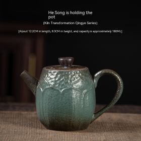 Stoneware Handmade Trumpet Teapot (Option: Qingye)