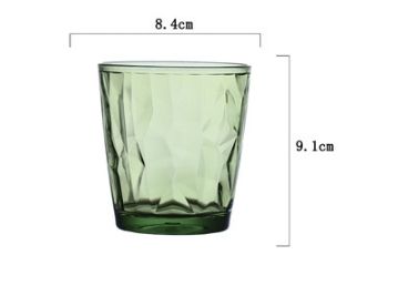 Acrylic Restaurant Tea Cup Transparent PC Plastic Octagon Cup (Color: Green)