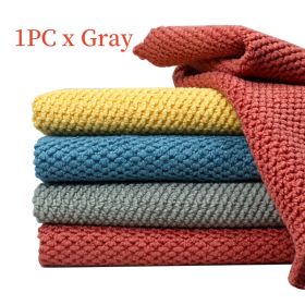 Household Daily Dish Towel Scouring Pad Kitchen Cleaning Towel (Option: Gray-30x30cm-1PCS)