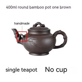 Purple Clay Teapot, Large Capacity, Large Household Kung Fu Tea Set (Option: Brown-400ML)