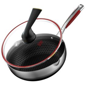 Wok Petty Pot 316L Stainless Steel Double-sided Honeycomb (Option: 28cm-Default Item)