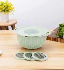 Draining Basket Kitchen Rice Washing Dish Fabulous Fruit Washing Tool Fruit Plate Vegetable Washing Basket (Color: Green)