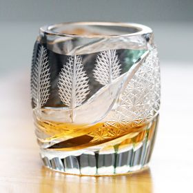 Japanese-style Edo Cut Hand Carved Crystal Glass Whisky Tumbler Mild Luxury Retro (Option: Four Seasons Winter)