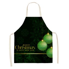 Household Green Series Christmas Dog Linen Apron Used In Kitchen (Option: Style 7-38x47cm)