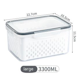 Refrigerator Storage Multifunctional Kitchen Fruit And Vegetable Sealed Box (Option: Large 3300ML)