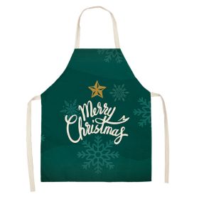 Household Green Series Christmas Dog Linen Apron Used In Kitchen (Option: Style 22-38x47cm)