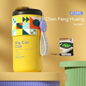 Creative Ceramic Inner Pot Intelligent Temperature Measuring Vacuum Cup (Option: Yellow Intelligent Style-410ml)