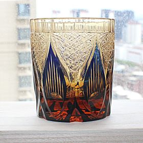 Household Fashion Simple Crystal Glass Cup (Option: Flame Amber Blue)