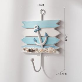 Ocean Style Home Ornament Hat-and-coat Hook Creative (Option: Set Of Four Iron Anchor Hooks-18 × 11cm)