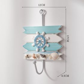 Ocean Style Home Ornament Hat-and-coat Hook Creative (Option: Set Of Four Rudder Hooks-18 × 11cm)