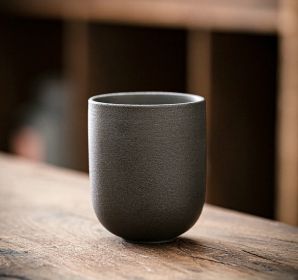 Fashion Simple Retro Domestic Pottery Cup (Option: Black Porcelain Black)