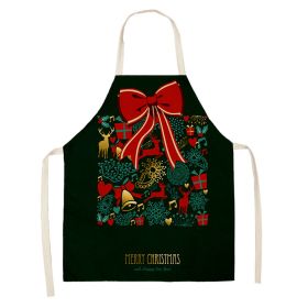 Household Green Series Christmas Dog Linen Apron Used In Kitchen (Option: Style 10-65x53cm)