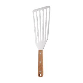 Non-stick Pan Dedicated Spatula Stainless Steel Butterfly With Wooden Handle (Option: Slotted Turner Large)