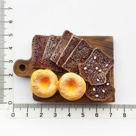 Food Tourism Commemorative Decorative Crafts Painted Magnetic Refridgerator Magnets (Option: Black Bread And Doughnuts)