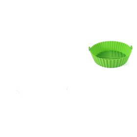 Edible Silicon Round Air Fryer Tray (Option: Green-L)