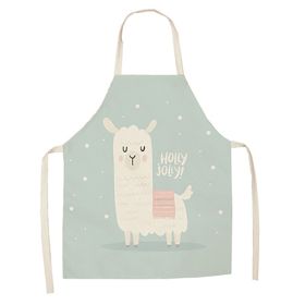 Cartoon Alpaca Cactus Cotton Linen Apron (Option: Style23-65x53cm)