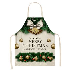 Household Green Series Christmas Dog Linen Apron Used In Kitchen (Option: Style 6-65x53cm)